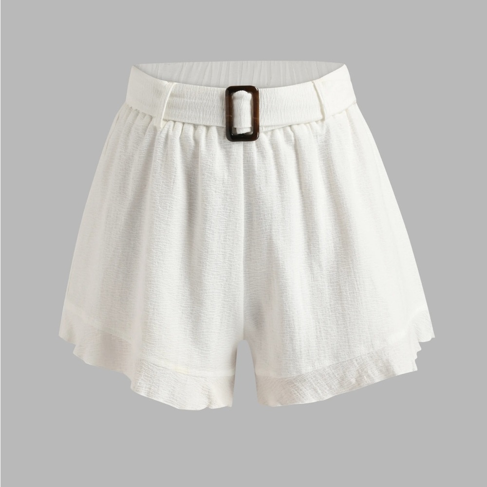 Cider Solid White Belted Shorts Size XL Brand New with Tags
